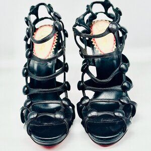 Christian Louboutin Neuron Cage Sandals | Black | Size 7